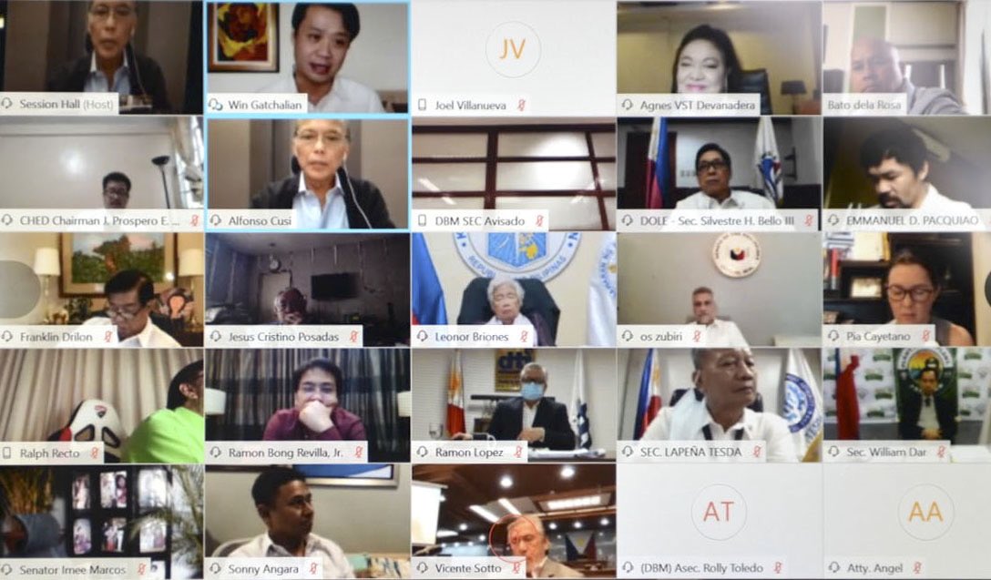 DOEgovph's tweet photo. LOOK: Department of Energy Secretary Alfonso G. Cusi during this afternoon's Senate Committee of the Whole briefing on crucial sector updates amid the COVID-19 situation in the Philippines. 

###

#DOEPH 🇵🇭 
#EPowerMo 
#ESafety 
#ESecure 
#EDiskarte 
#Ambisyon2040 https://t.co/ws1UmQMvrf