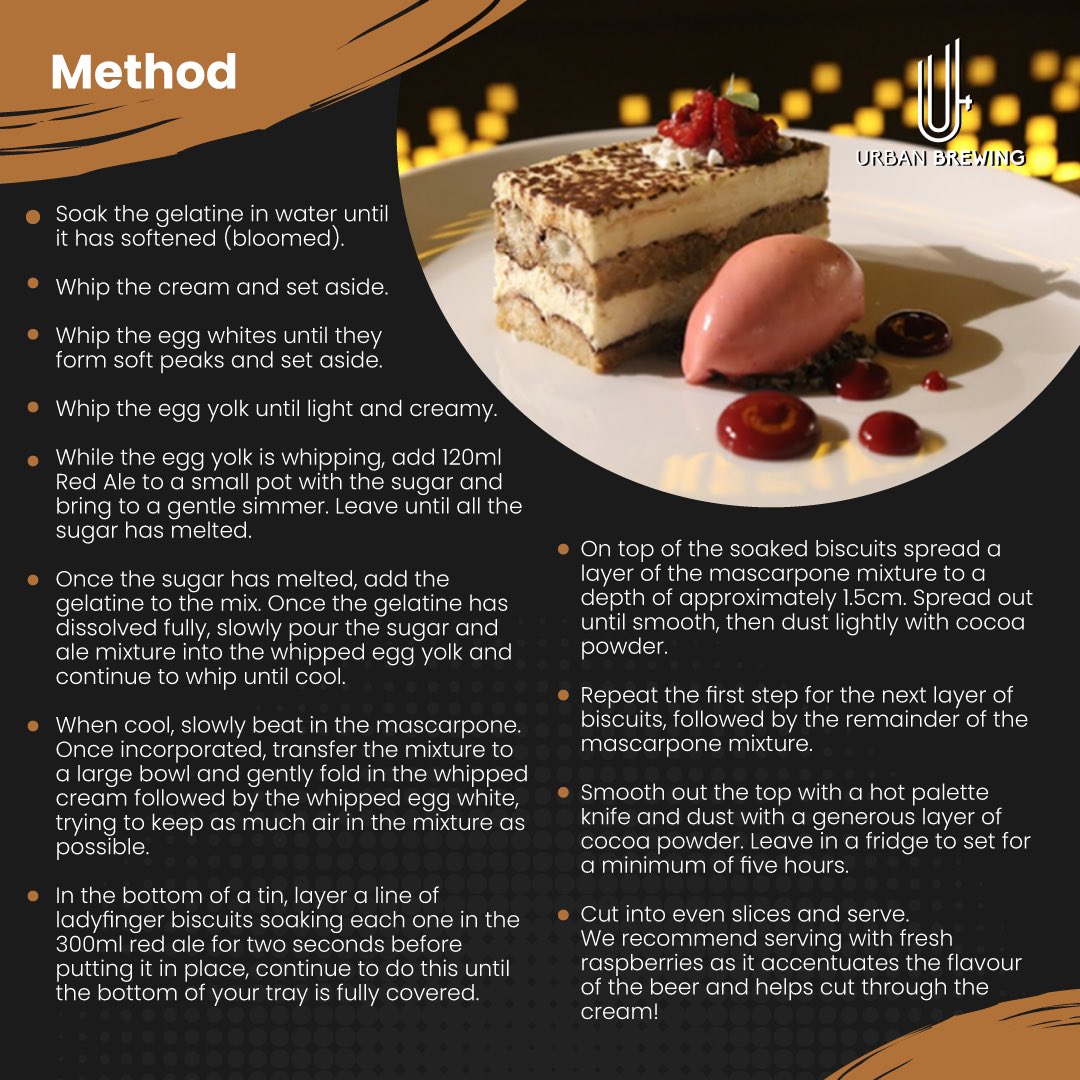 OHarasBeers's tweet photo. BEERAMISU - a delicious tiramisu made with O’Hara’s Irish Red!

This recipe serves 10

Created by Dan Keane, Head Chef at @ubrewingdublin https://t.co/JR8Sgq5Xdj