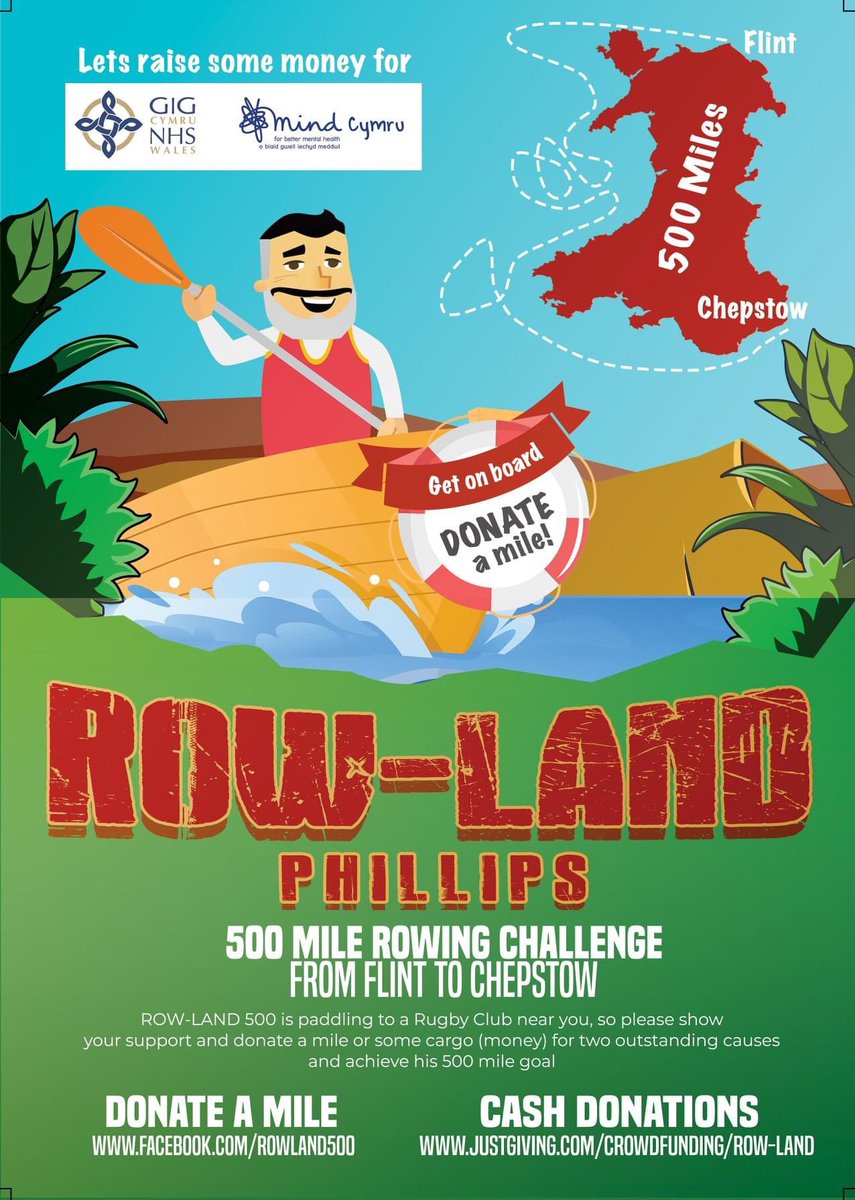 Get behind Row-land and show your support 🚣🏻🏴󠁧󠁢󠁷󠁬󠁳󠁿 @NeathRugby @St_DavidsRFC @TrebanosRugby @Skewenrfc @WorcsWarriorsW Let’s raise some money and row/bike/run some miles for 2 great charities 👏🏼 justgiving.com/crowdfunding/r…