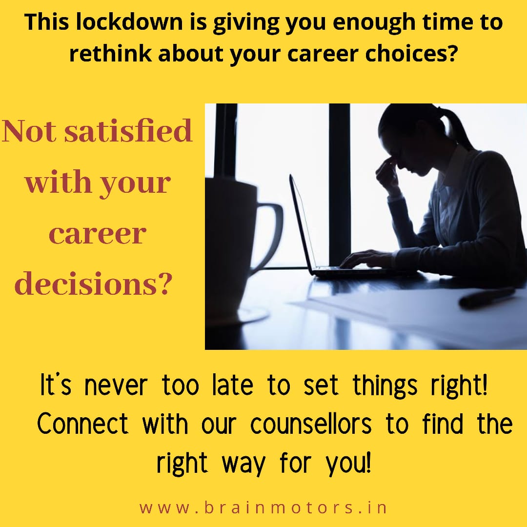 brainmotors's tweet photo. This #lockdown is giving us enough time to rethink about our life.  Do you think that you are not the right fit for this #profession? Stop #stressing over wrong Decisions of life and do what is required. Remember it's never too late to set things right!
Inbox us..! #careerchange https://t.co/3RHcSamOgM