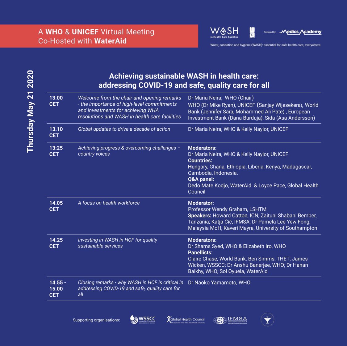 WASH_FOR_HEALTH's tweet image. If you want to tune in right now to listen to @WHO @UNICEF meeting co-hosted by @wateraid the livestream is here on YouTube youtube.com/watch?v=hdLCjn… #R2RWASHinHCF Lots more speakers to come &amp;amp; lots of learning