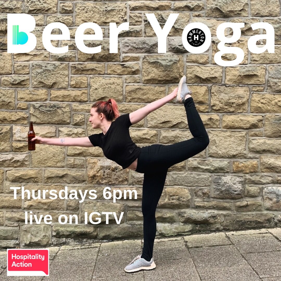 AppBarcode's tweet photo. TONIGHT! 6pm!! #beer #yoga with @HammertonBrew its #free but we encourage #donations to @HospAction #beeryoga #workforyourbeer #virtualyoga #liveoninstagram https://t.co/OJuMdU1VyY