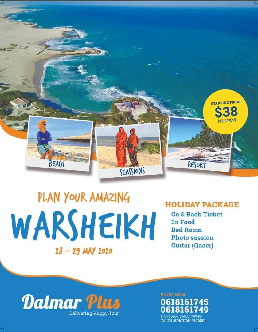 Fariidexpress's tweet photo. Xirmo Safar Dalxiis #Warshiikh #Dalmarplus . Waa hal maalin iyo haabeen dalxiis heer caalami ah. Waxaa heleysaa tikit siiscod iyo soosod, sadax waqti oo cunta ah, jiif hagaagsan, qaaci iyo damashaad. https://t.co/AqQfdKYSs0