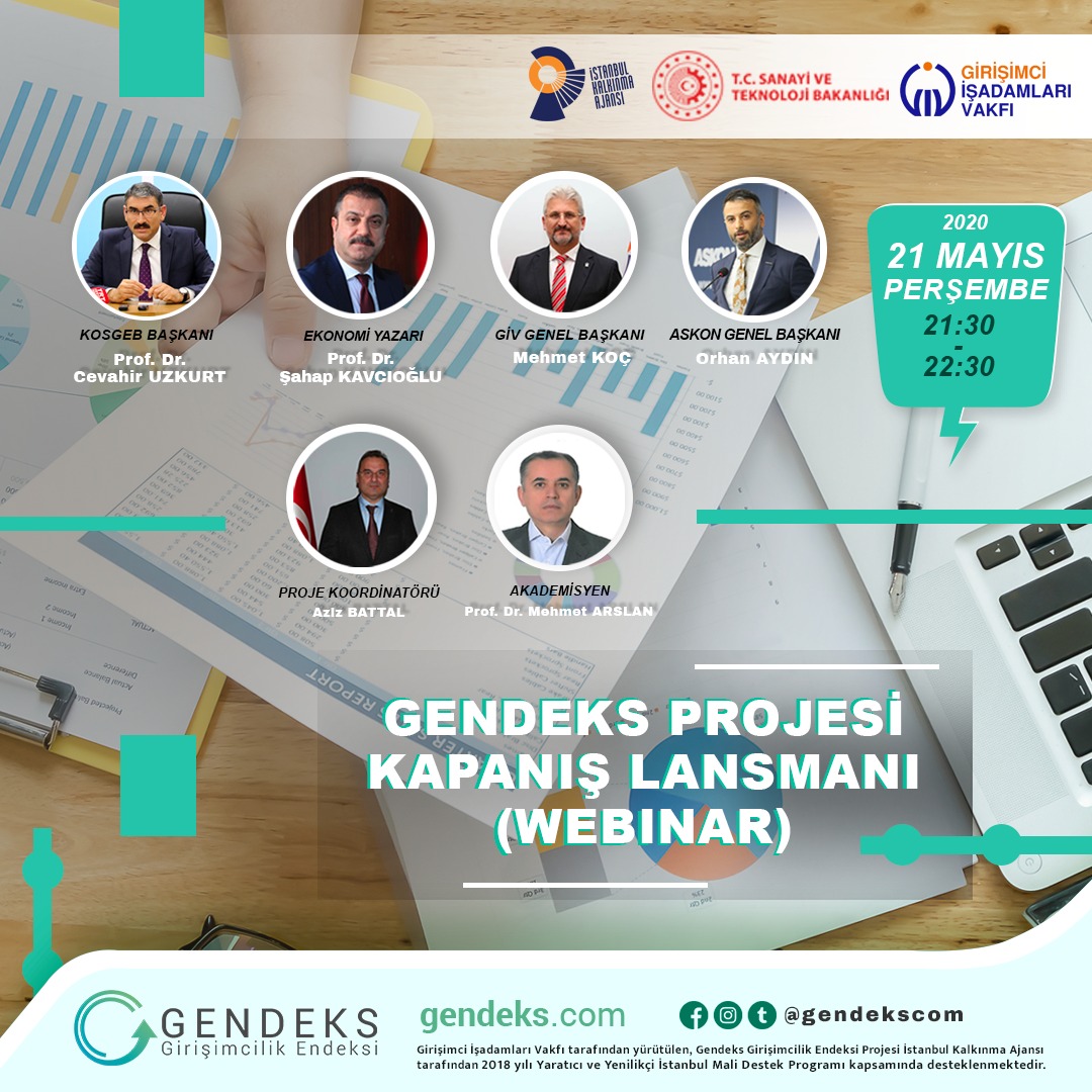 GivKonya's tweet photo. KOSGEB Başkanı Prof. Dr. Cevahir UZKURT'un katılımıyla GENDEKS Projesi Kapanış Lansman Programı 21 Mayıs 2020 Perşembe Günü 21:30 - 22:30 arasında Canlı Yayınla Yapılacaktır.
@istkaorgtr @givorgtr @Kosgeb @CevahirUzkurt @gendekscom
#giv #givkonya #girişimcilik #Gendeks https://t.co/vpUBAMwo5a