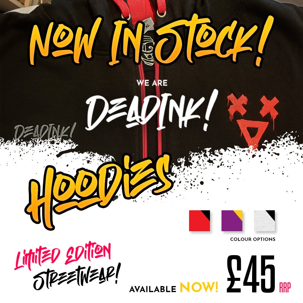 InkFingersGG's tweet photo. ‼️BOOST YOUR DEADINK COLLECTION!‼️
DeadInk Hoodies are now AVAILABLE! 👀
@iamdeadbird and ourselves continue to grow!
🔥💥🤩💥🔥
So join us and grab yours TODAY!!💯
Simply DM us!
#DeadInk #InkFingers #Apparel #Merchandise #clothing https://t.co/sxx2yXabQe