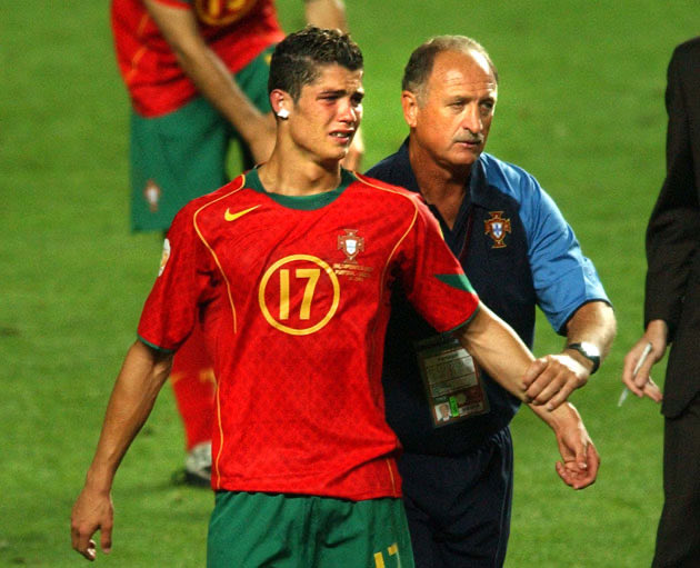 We start with him in Portugal.First of all, the UEFA euro 2004: 0-1 in the final vs Greece at home.