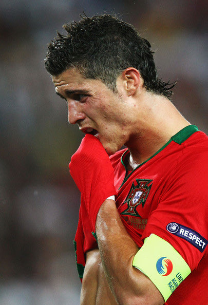 UEFA euro 2008: Portugal lost at the first game after the group stage, the quarter final vs Germany 2-3. No assist or goal by Cr7 in this match.