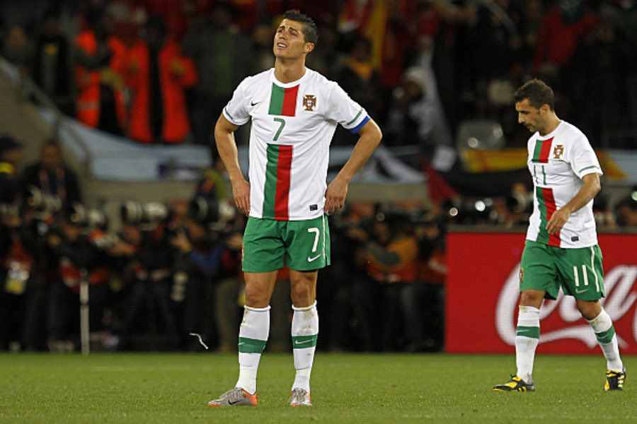 2010 World Cup: Portugal lost the round of 16 vs Spain 0-1, with an horrible performance by Cr7.