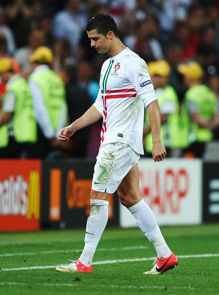 UEFA euro 2012: Portugal lost vs Spain in the semifinal. Ronaldo has a very bad game, missing a lot of chances. After 120 minutes, Cr7 refused to take the penalty and Portugal is out.