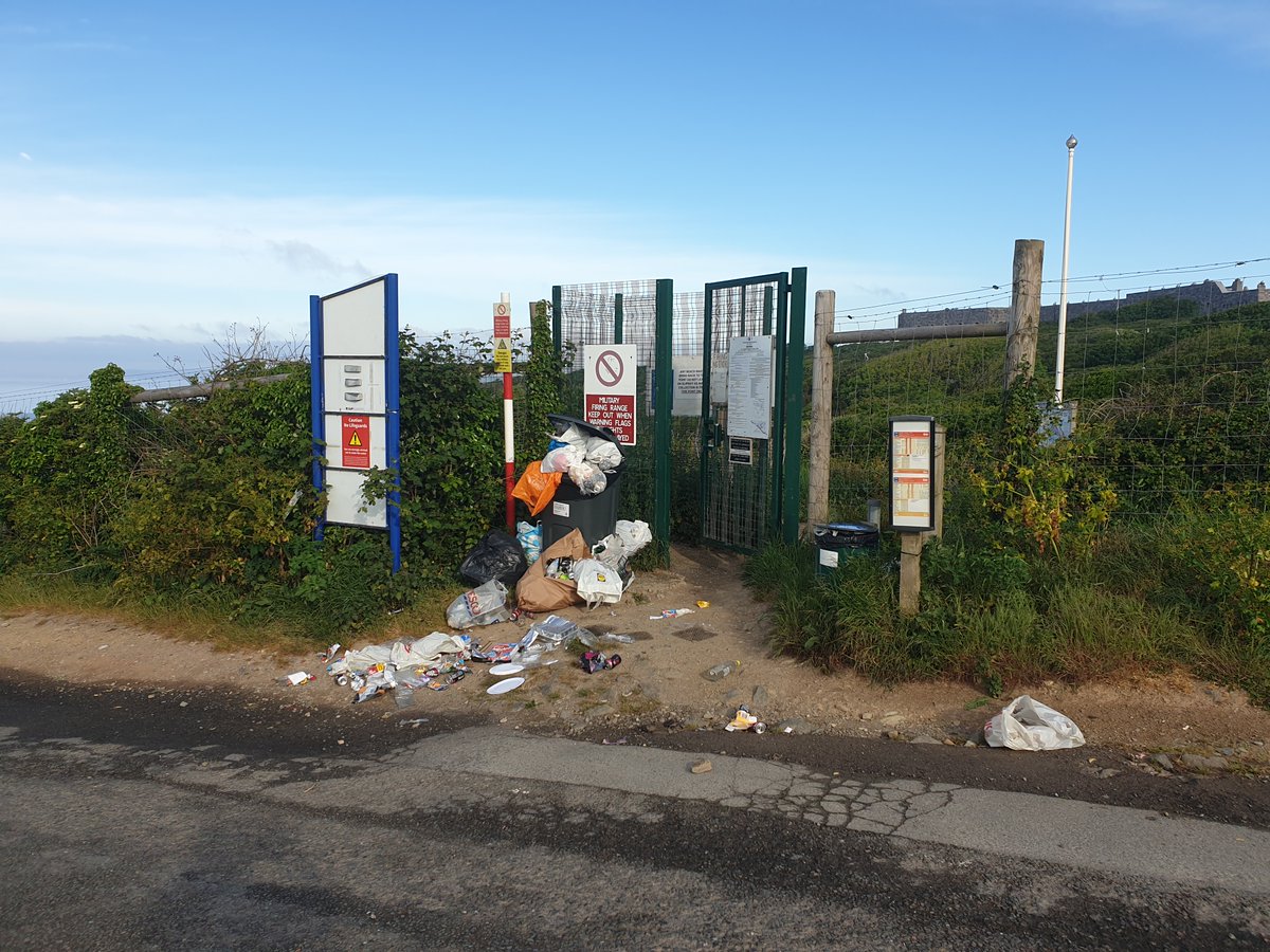Mel_Austen's tweet photo. If you go to the beach PLEASE TAKE YOUR RUBBISH HOME with you, there really are NO EXCUSES not to do so #TakeResponsibility. This was the entrance to Tregantle Beach at Whitsand Bay at 0800 tomorrow as I passed on my morning bicycle ride from home. It made me sad and angry https://t.co/d7Wm1LEqiW