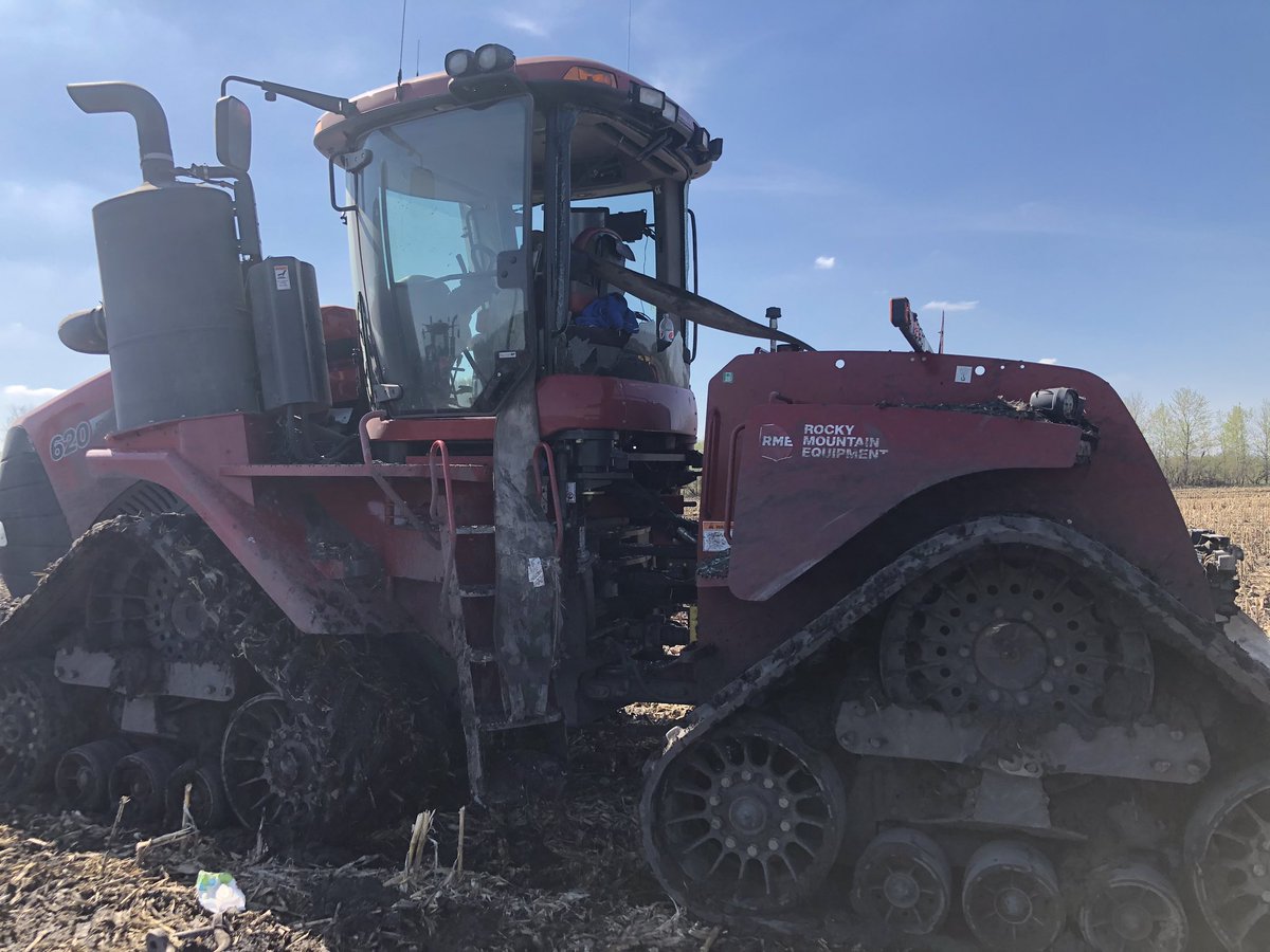 Friendly safety reminder to my fellow farmers. We used a strap and clevis, no chains. Clevis pulled a little crooked and split open sending it through window grazing my shoulder &amp; flew right between my dad &amp; me in cab. Please double check your always being safe! You’re worth it!