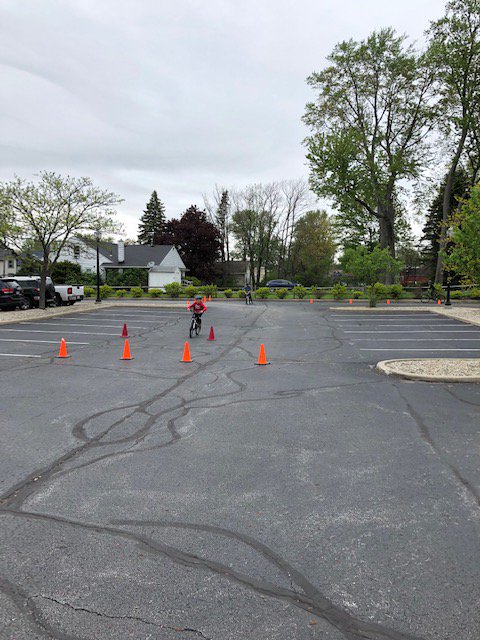 Thank you Village Hall for letting us use your parking lot for our bike obstacle course.  #BikeHike2020