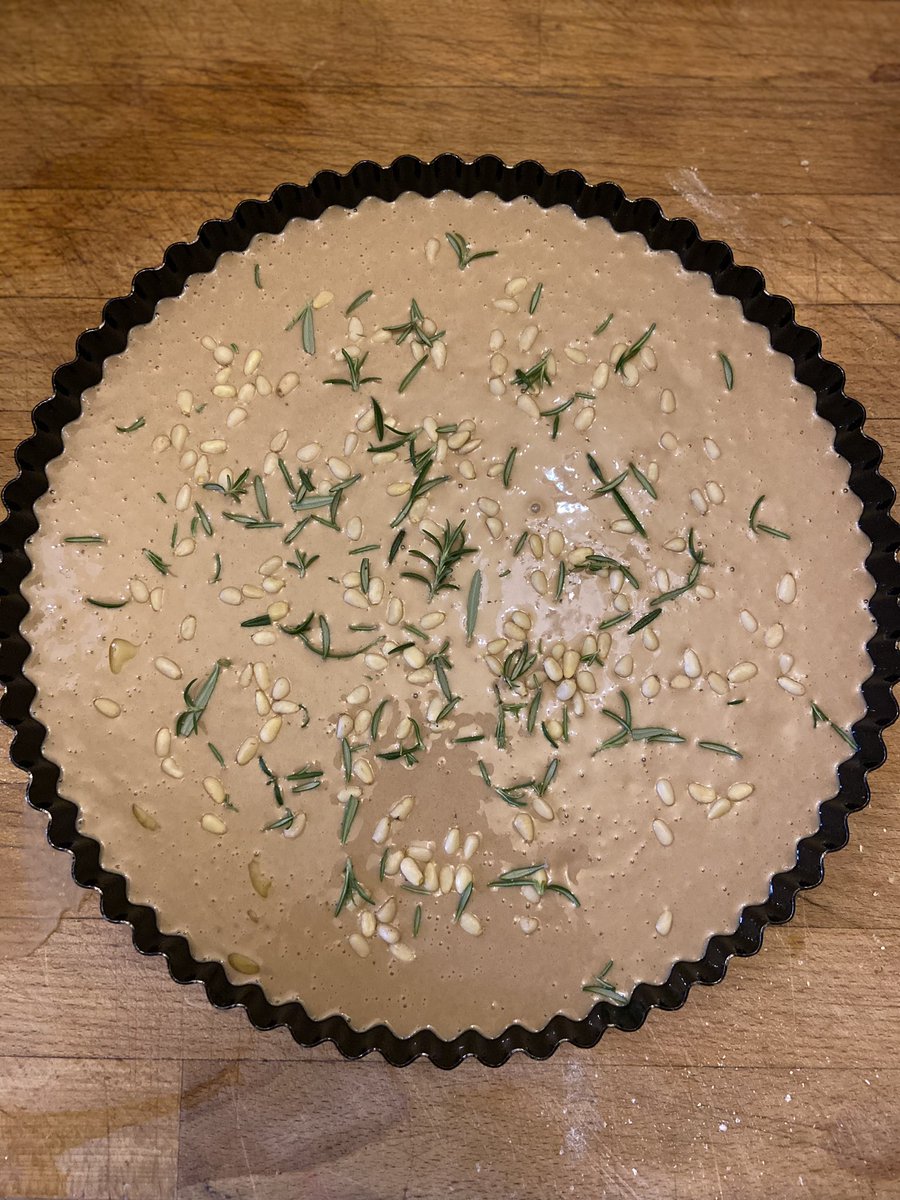 StableHearth's tweet photo. Castagnaccio:
Chestnut torte ready to bake for this weeks menu.
#notjustpizza #torte #cake #chestnut #stablehearth https://t.co/4BDjfigeI0