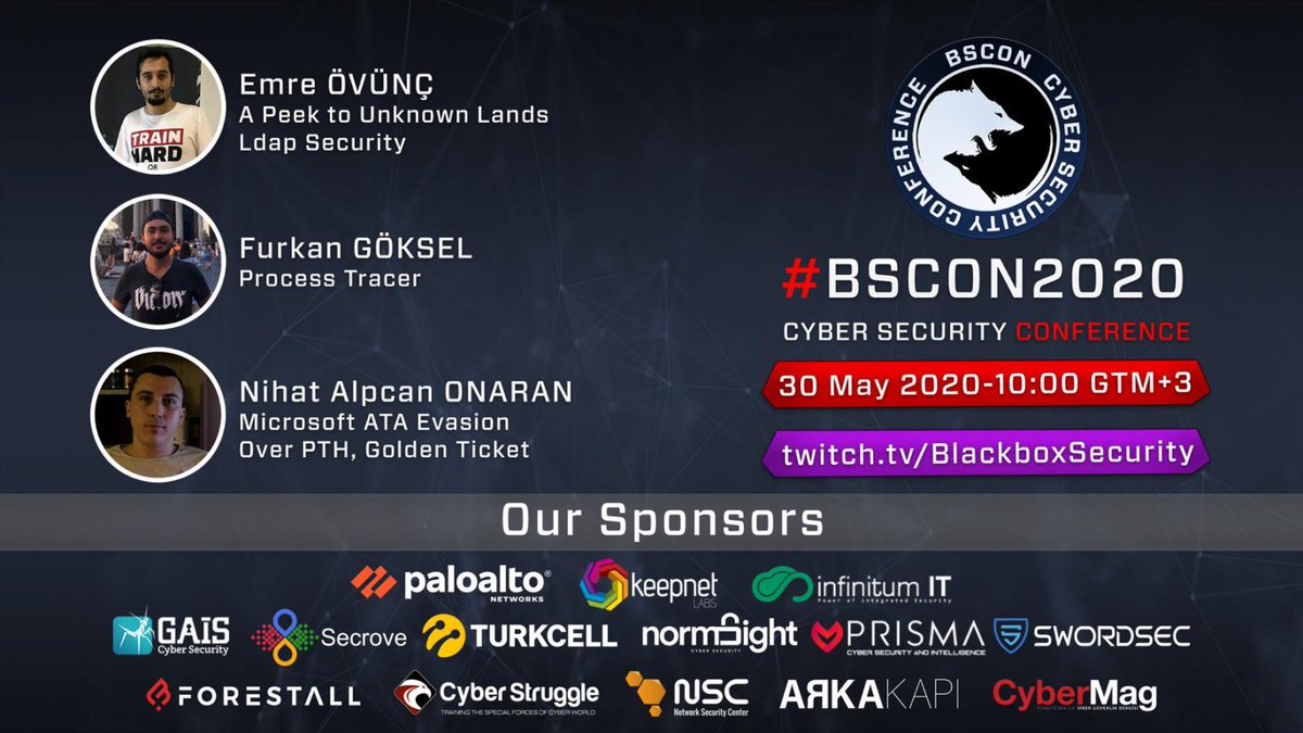 secrove's tweet photo. Ekibimizden @R0h1rr1m Tracer sunumuyla  #bscon2020 konferansında.
 #cybersecurity #exploit #vulnerability #research https://t.co/1rJGAY0Ltn
