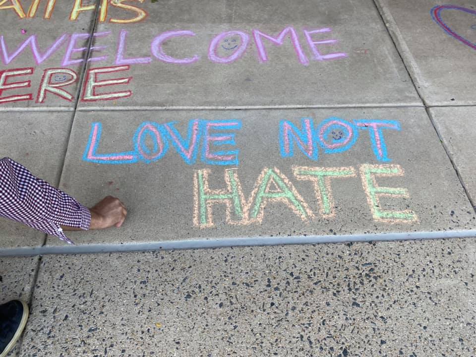 Hate came to Reston Virginia yesterday but the Chalk Hooligans showed up to cover it with love.  Hate has no home here.  #ChooseLove  <a href="/KenPlum1/">Ken Plum</a> <a href="/GerryConnolly/">Rep. Gerry Connolly</a> <a href="/RestonOnline/">Reston Association</a> <a href="/fairfaxcounty/">Fairfax County Government 🇺🇸</a> <a href="/GovernorVA/">Governor Abigail Spanberger</a>