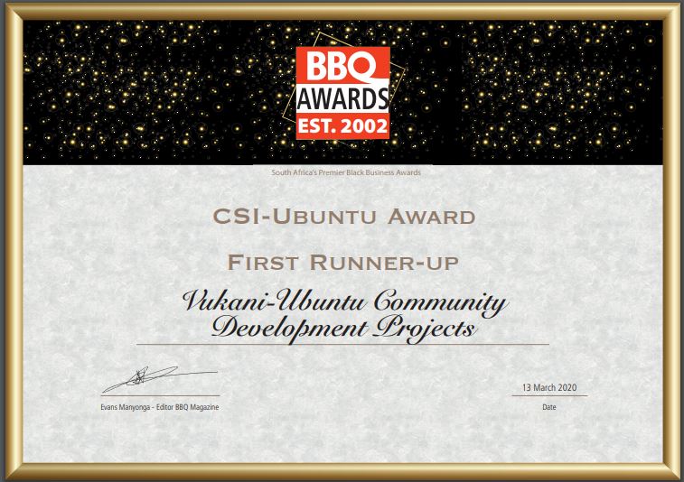 Jobshop_Project's tweet image. Vukani-Ubuntu would like to thank Cape Media for hosting the 2020 BBQ Awards. We are excited to announce that Vukani-Ubuntu Community Development Projects was awarded the CSI-Ubuntu Award as First Runner Up.
#communitydevelopment #2020bbqawards #skilldevelopment