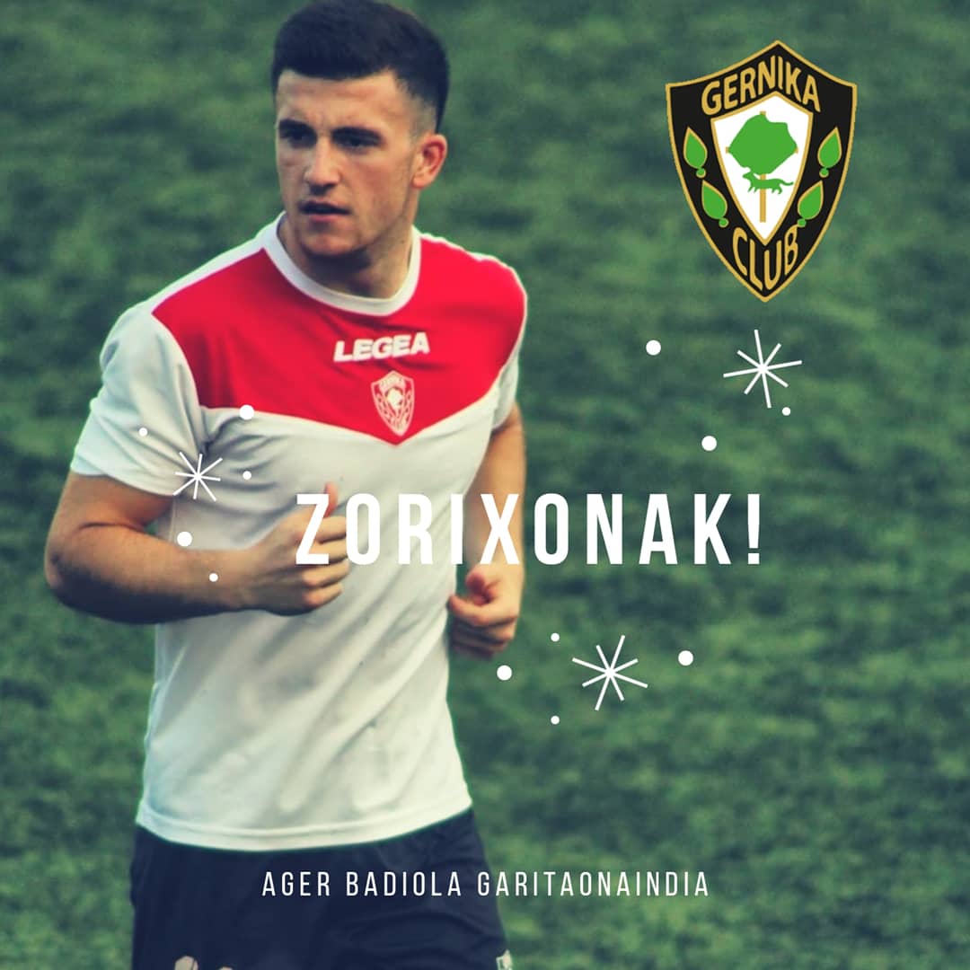 GernikaClub's tweet photo. Gaur Ager Badiola Garitaonaindia "Okolok" (@Agerbadiola7) 20 urte betetzen ditu! Zorixonak Okolo! Egun on bat pasatzea espero dugu!

Hoy Ager Badiola Garitaonaindia "Okolo" cumple 20 años! Felicidades Ager! Esperamos que pases un buen dia! https://t.co/ed8J96SXGO