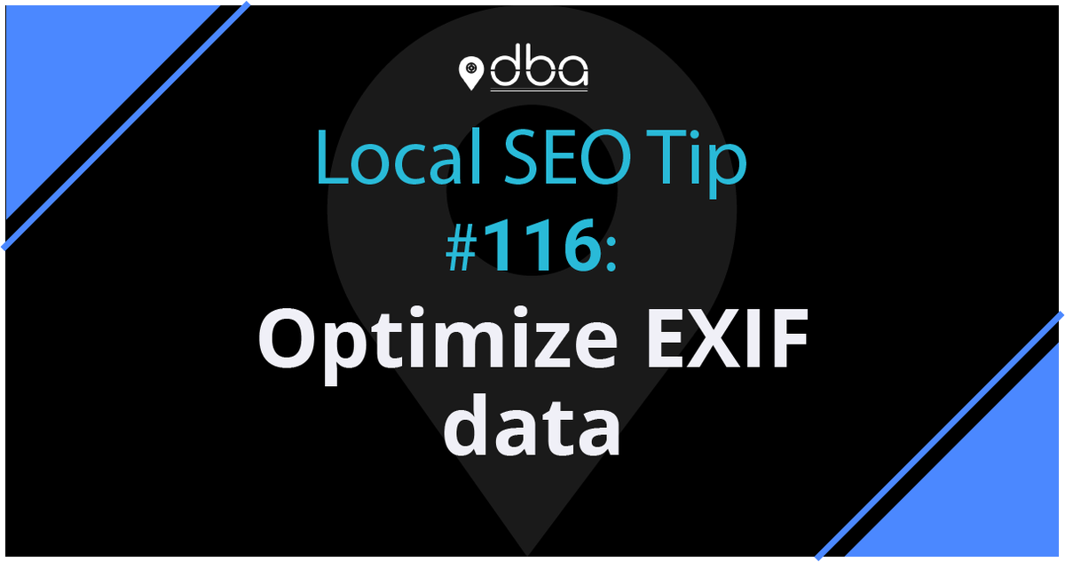 dbaPlatform's tweet photo. EXIF data is the descriptive data that a camera automatically puts in the image file. Optimizing the EXIF data of your photos can help increase your visibility in search results. Become a real local SEO pro with #dbaPlatform. https://t.co/DANsudnUYK https://t.co/SeyL4Kr4K8