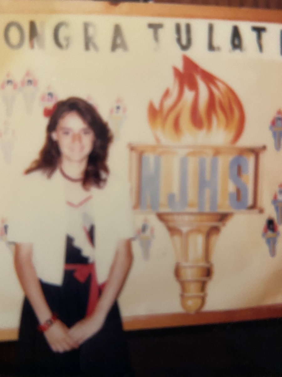 AnaPlayer_MHS's tweet photo. #FlashbackFun to a time with some very fond memories - #MiddleSchoolDays. I did, and still do, love Cyndi Lauper so much that I shaved the right side of my head during 8th grade. Donβt let that hair clip fool you! π@_MHSSTUCO #StandOneStandAll #TrueColors https://t.co/knTOrZvO32