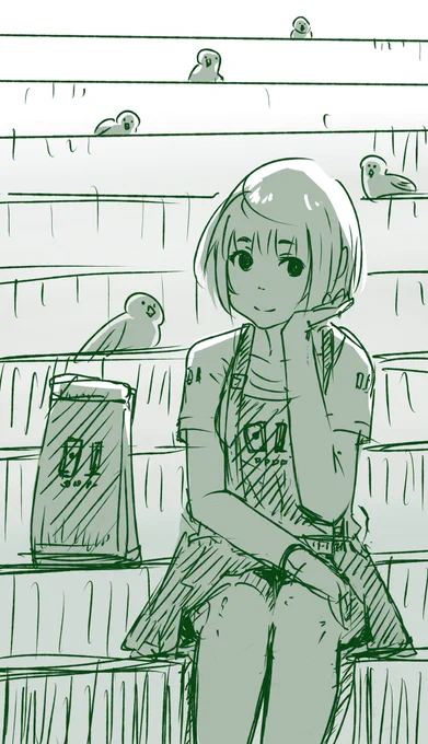 鳥の視線 #イラスト #創作 #絵描きさんと繋がりたい 