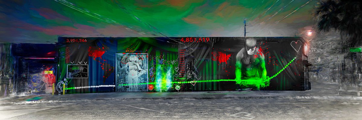 simonphotoman's tweet photo. virtual #streetart 
location: #wynwoodartdistrict
Title: hold it down

#COVID__19 #covidart #QuarantineLife #artwork #miami #art #wallmural #artwork #streetartist #streetartistry #dopeart #contemporaryart #travel #mural #urbanart  #streetphotography  #graffiti #arts #paint #graff https://t.co/vib8aQfsgy