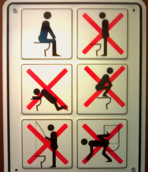 tntradioempire's tweet photo. This goes along with our "squatting on the toilet" discussion. This sign is from Japan and apparently, the squatting on the toilet thing isn't cool there... https://t.co/Onrxj0zVS8