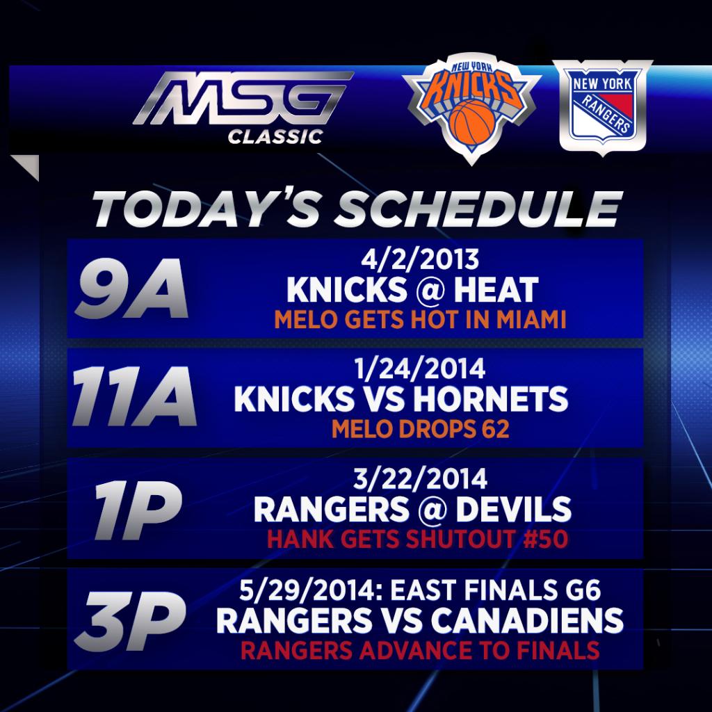 MSGNetworks's tweet photo. The electricity continues today on MSG &amp; MSG GO 

#MSGClassic https://t.co/wI9MmIDvqN