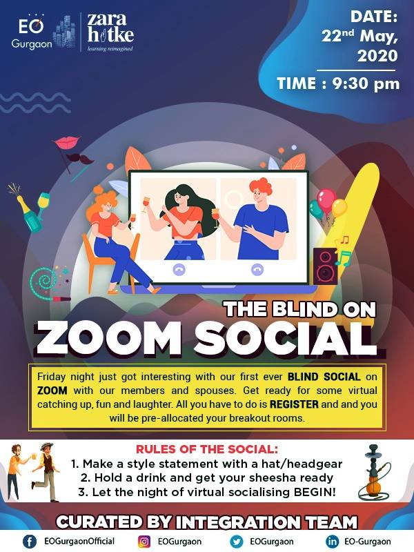 Yes! You heard it right. It's time for the first ever blind social integration event on ZOOM.
All you have to do is register on bit.ly/SocialZoomregi… and we will allocate you a breakout room.

We promise you, it will be the best virtual friday night ever!