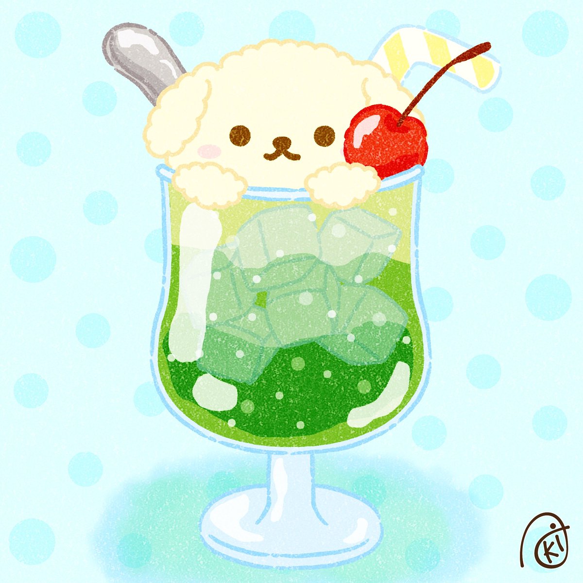 クリームソーダプードル イラスト お絵描き トイプードル クリームソー Akiのイラスト クリームソーダプードル イラスト お絵描き トイプードル クリームソー Akiのイラスト
