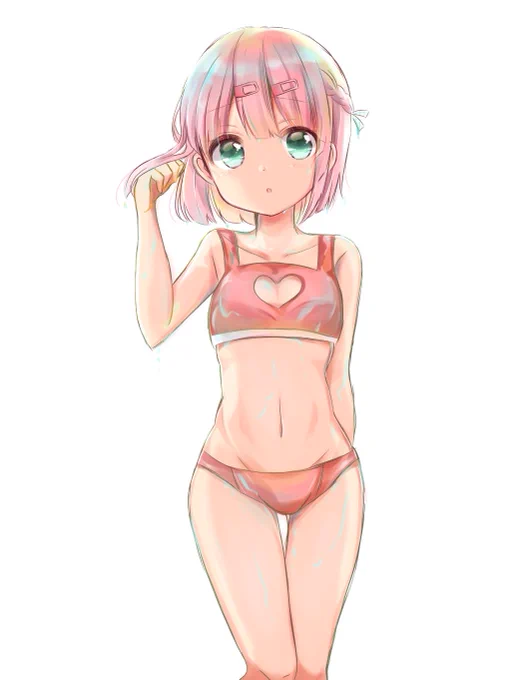 泳ぎ終わった桃?(背景は想像でお願いします_(┐「ε:)_)#まちカドまぞく 