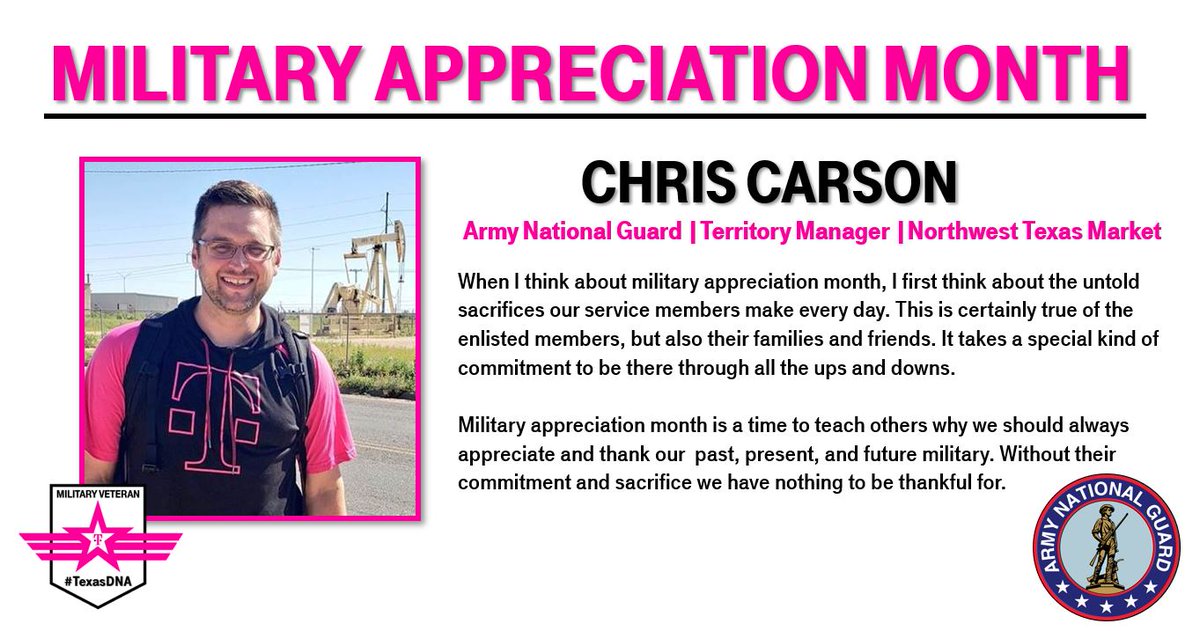 cjgreentx's tweet photo. Territory Manager Chris Carson understands the importance of military service from his first-hand experience with the Army National Guard. He brings that 8 years of experience to the Northwest Texas market every day. #MilitaryAppreciationMonth https://t.co/bwTh5Nuni3