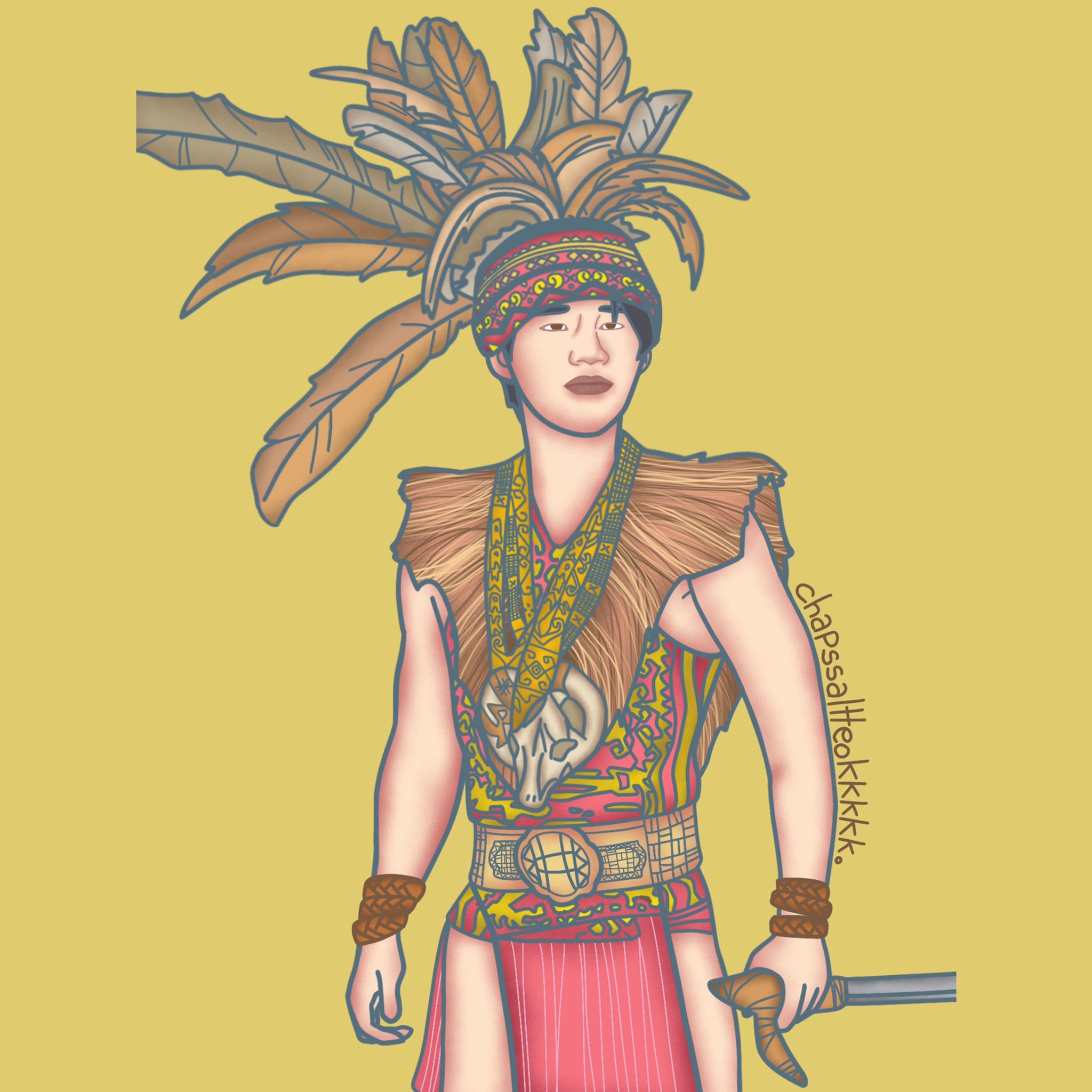 Gambar Kepala Suku Dayak Kartun Gambar Kepala Suku Dayak Kartun