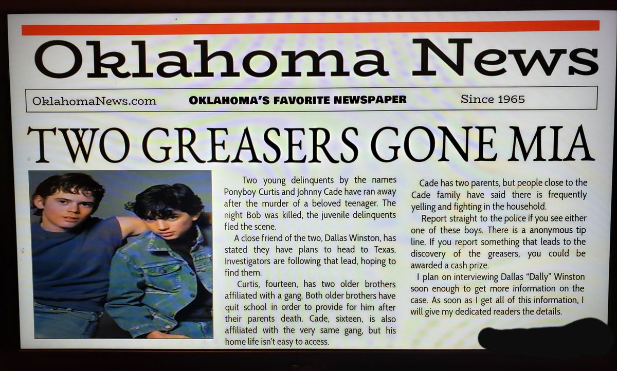 ms_clegg's tweet photo. Another outstanding Outsiders project! This 7th grader really captured the tone of a news report in her writing! #WLMSimpact #thatwasarelagoodbook #wlms_wolvesread https://t.co/ffKpQNYj4L