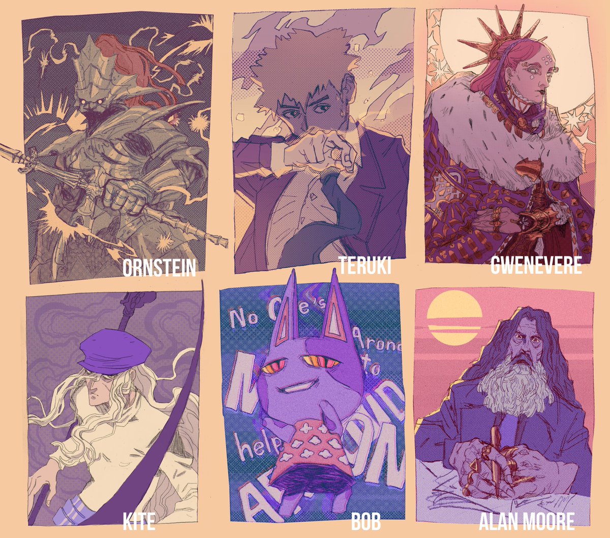 and here it is! the 6 fanart challenge complete! took some time haha 