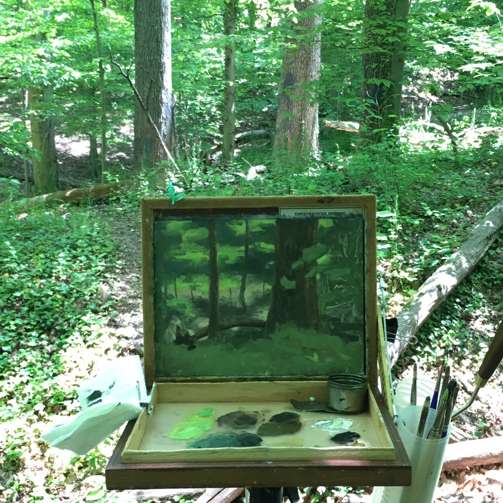 bethanyleeart's tweet photo. It was challenging to compose this with constantly changing light. One of the beautiful things about forests, though, is simply the value relationships and the contrast of vertical vs. horizontal movement, and at least this composition describes some of that. https://t.co/AjiLdxg0Pj