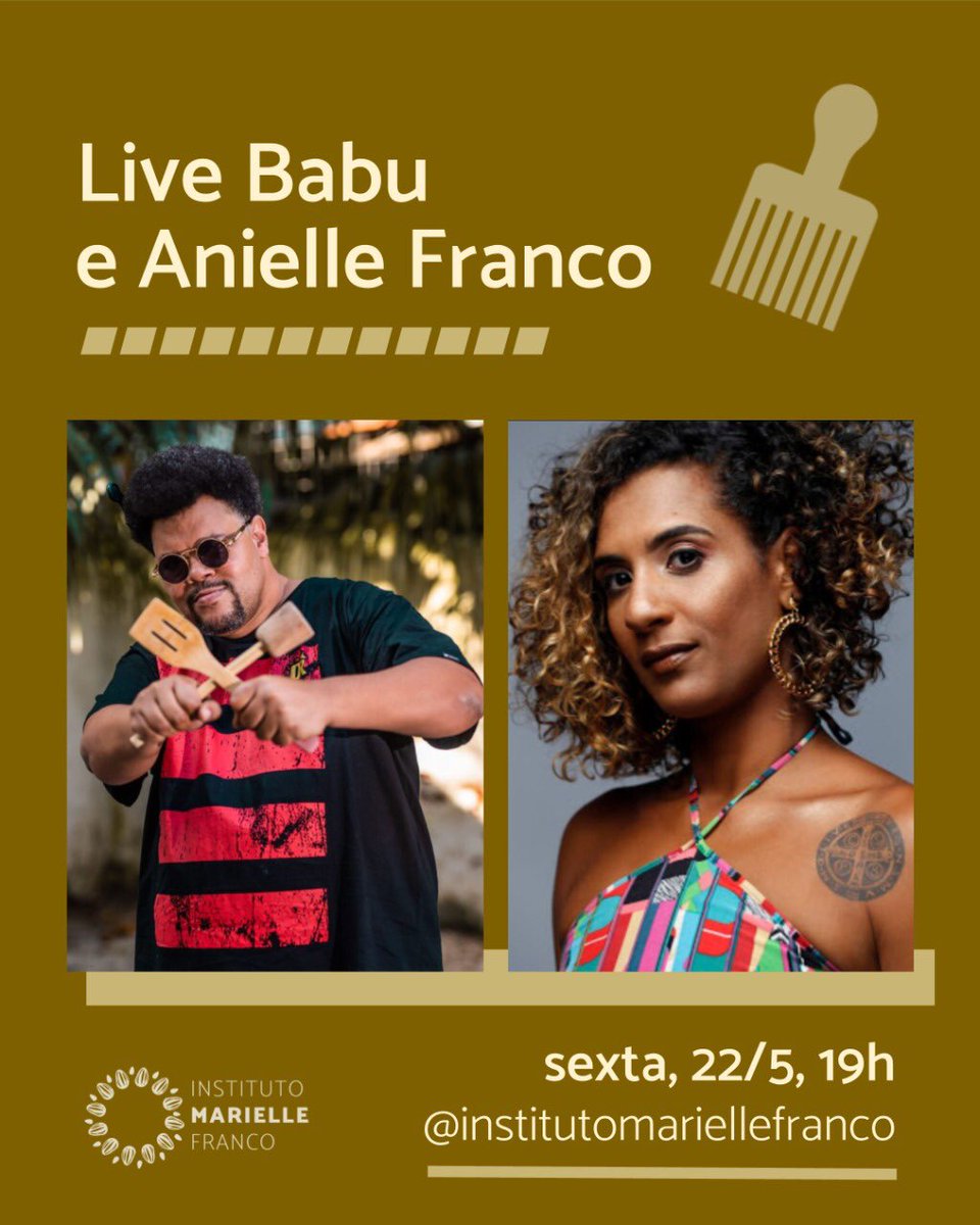inst_marielle's tweet photo. Vai ter live c/ Paizão! ✊🏾 Nesta sexta, 19h, vai ter uma live com o @BabuSantana e @aniellefranco sobre a força do povo preto e da favela, a importância de garantirmos os direitos e a vida da população preta e favelada em especial diante da pandemia no IG: https://t.co/W6DKBeaplr https://t.co/euDmllGATf