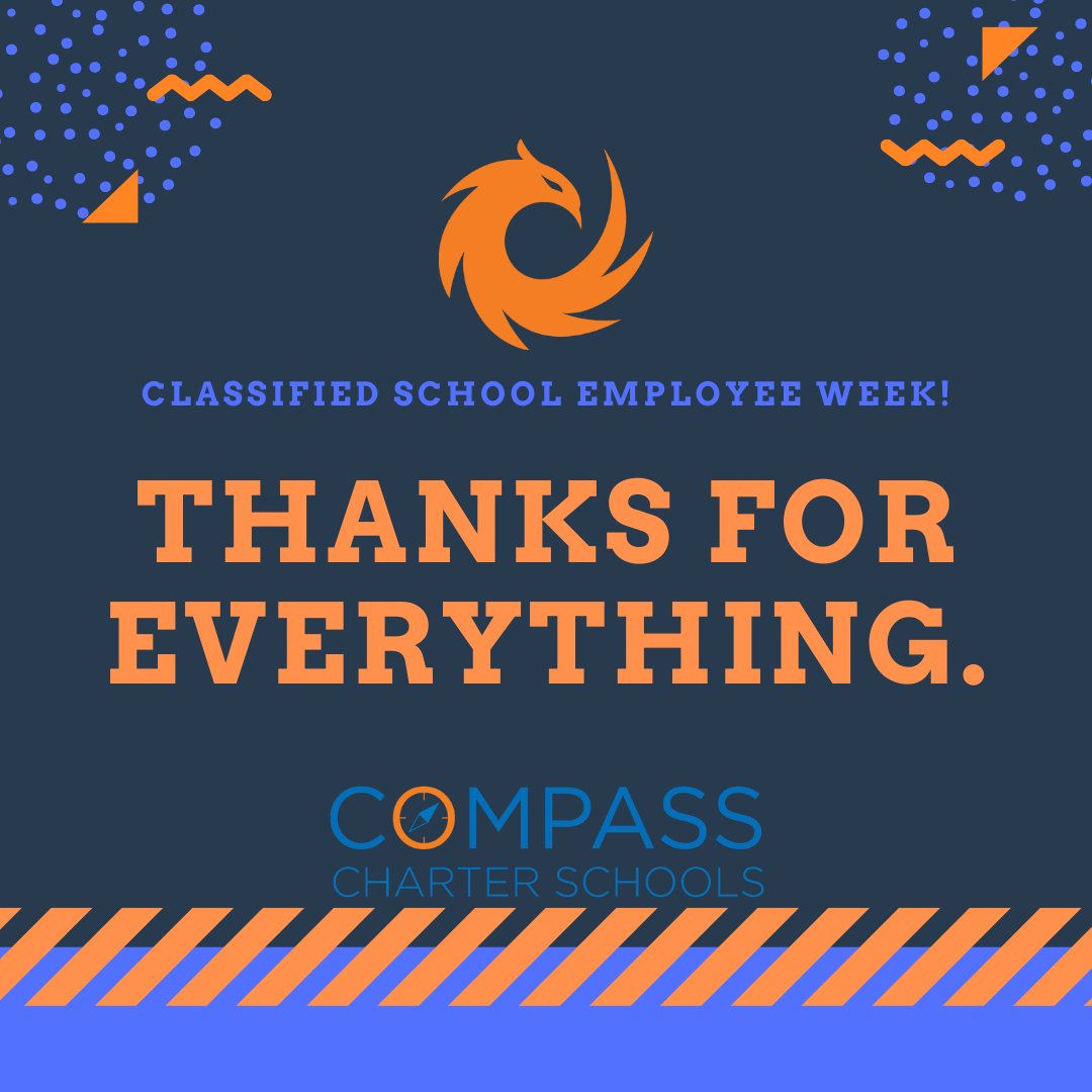 CompassCs's tweet photo. Have you thanked a staff member today for all their hard work?
#CSEW2020 #CompassCares #ScholarCentered #ClassifiedStaff #PersonalizedLearning #GoldStandard #Innovation #Onward #LoudandProud #ForeverLoudandProud #ChartersWork #OnwardCCS #DigitalLearning #VirtualLearningWorks https://t.co/0l5HRQzp0l