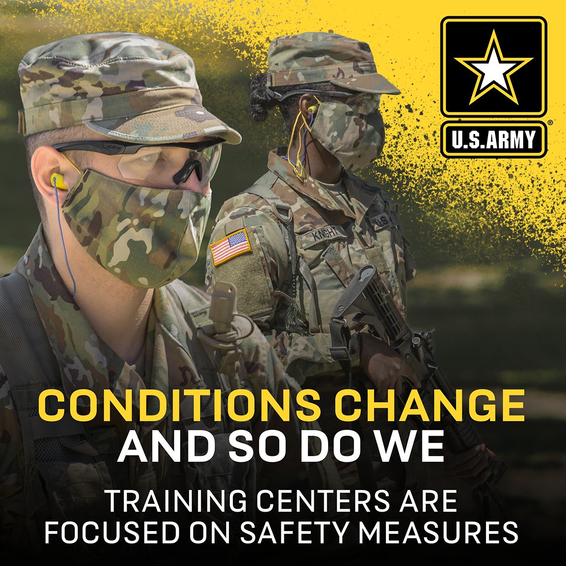 GoArmyMidwest's tweet photo. We are dedicated to maintaining a healthy environment💪
#USARECDEFT #GoArmyMidwest #USArmy #ArmyTeam #Soldier #Soldiers #Military #Safety #Health #COVID19 #SocialDistancing #FaceMasks https://t.co/QPJFESjBXv