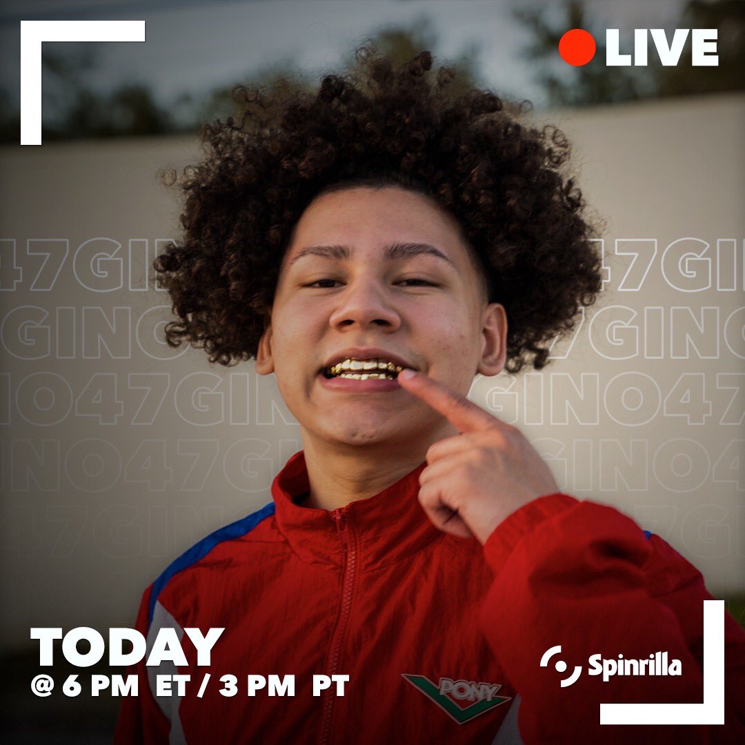 official47GiNO's tweet photo. Catch me on #live today with @spinrilla at 6pm EST/3pm PT! 🎥 https://t.co/RkoXZd69bR