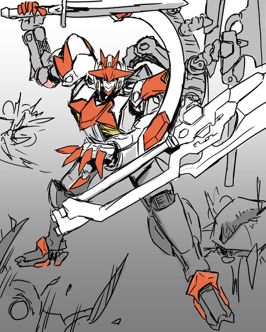 ASW-G-10 ガンダムブエル
初期ガンダムフレームは単純なMSの強化形でしかなく、武器が攻撃力に直結していた。ブエルは背面から半円形のウェポンマウントが伸びており、多数の武装を運搬することで部隊の継戦能力を高めた。 