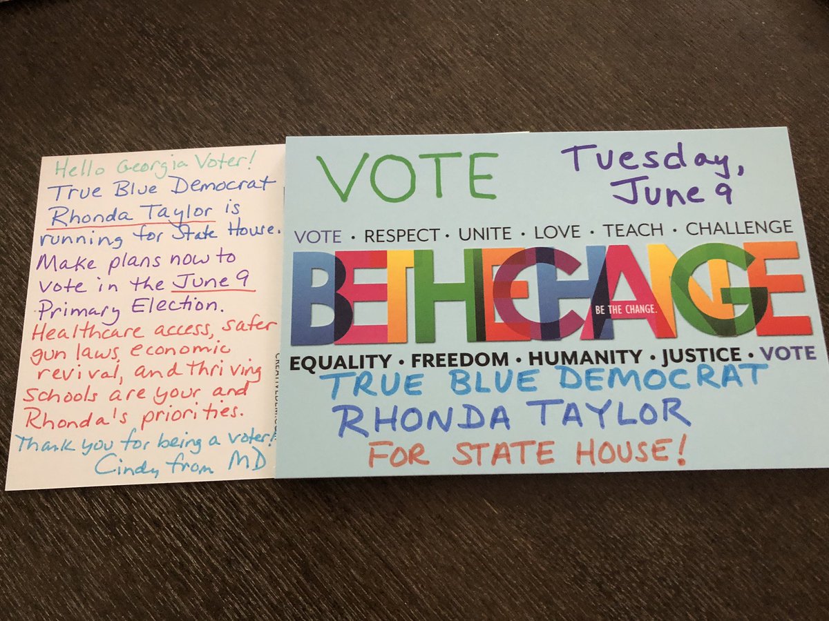 Thanks for the new postcards @CreativeDem. I love the design! #PostcardsToVoters #ElectRhonda