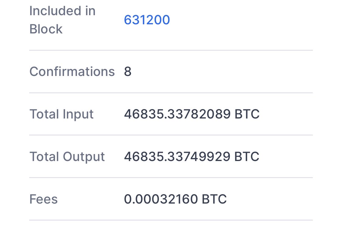 BREAKING: SOMEONE JUST MOVED $400 MILLION IN #BITCOIN Paid $2.5 fee Banks  are doomed...