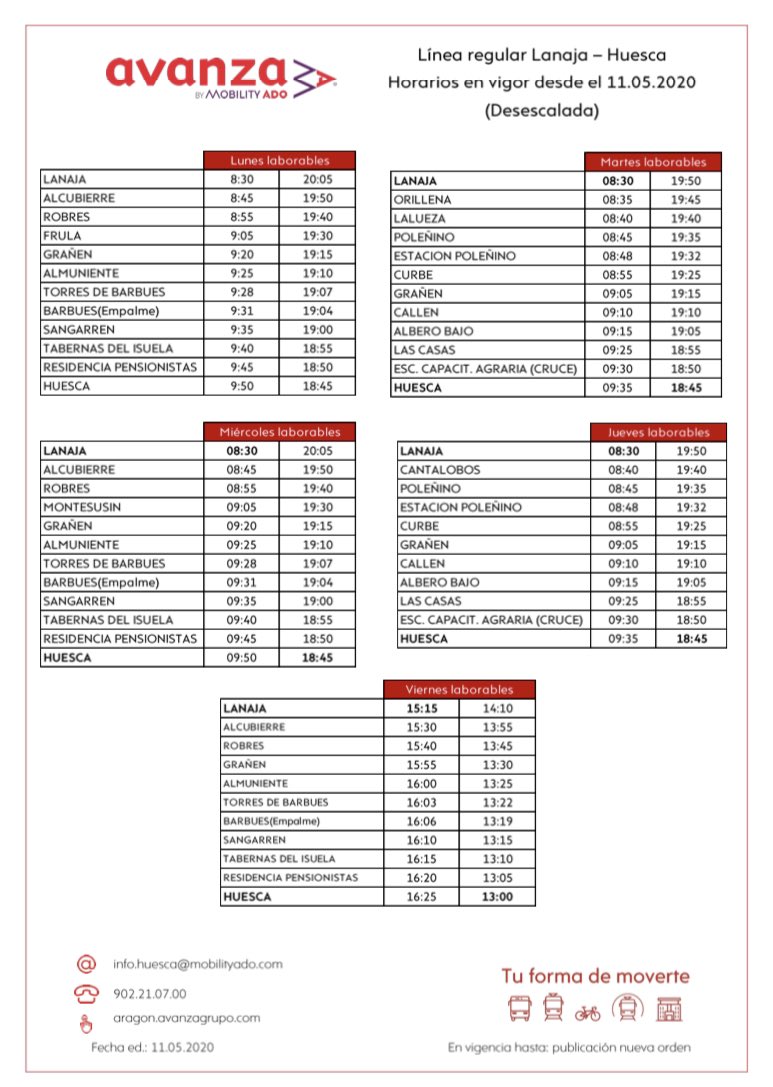 AytoGranius's tweet photo. Horario autobuses #Grañén #Curbe #Montesusín #Callén 2M19 https://t.co/IPSWV5g9ct