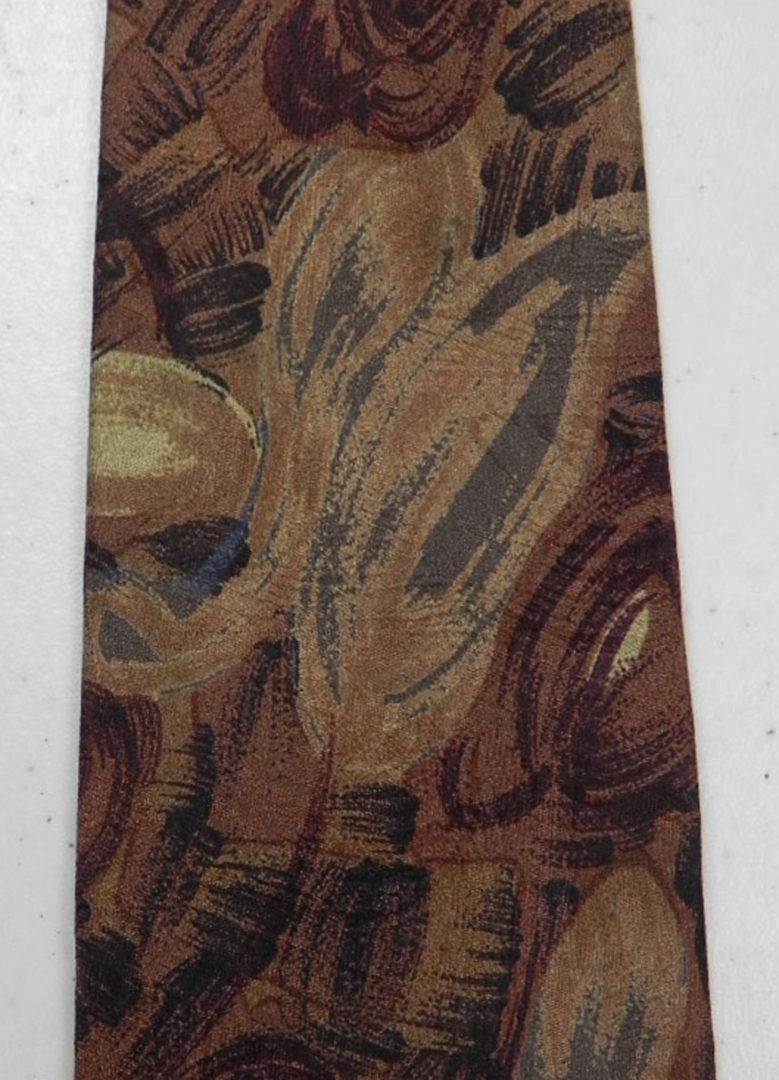 ERMENEGILDO ZEGNA Abstract Floral Tie Necktie Brown Gold Grey Silk ebay.to/3dt0Ikv <a href="/eBay/">eBay</a> #mensfashion #clothing #fashion