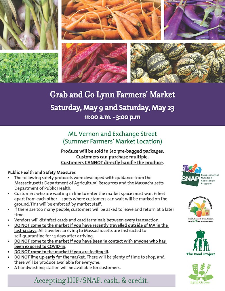 glssnet's tweet photo. @TheFoodProject will be hosting a Grab and Go Farmers' Market this Saturday, May 23rd, from 11:00 to 3:00 at Mount Vernon Street and Exchange Street. See attached flyers in English, Russian, and Spanish for details. https://t.co/A9uCgwT35c