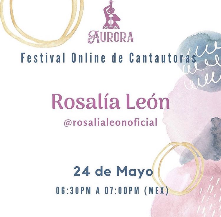 RosaliaLeonFans's tweet photo. Horarios para el #FestivalOnlineDeCantautoras este domingo 24. #Live a través de Facebook https://t.co/nVRifoUfuv https://t.co/LQxKtv4ZQn