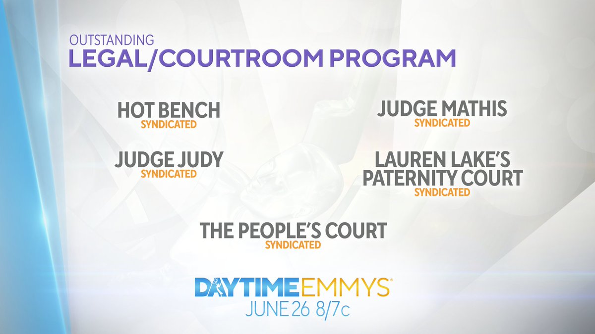 TheTalkCBS's tweet photo. #DaytimeEmmys noms for **Outstanding Legal/Courtroom Program** @HotBenchTV, @JudgeJudy, @JudgeGregMathis, @PaternityCourt’s @LaurenLLake, and @thepeoplescourt https://t.co/1YEagZP9ze