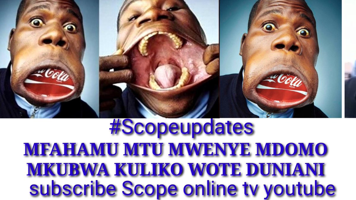 scopeboii's tweet photo. Anaitwa Francisco Damingo Joaquim ni raia wa Angola,jamaa alizaliwa mwaka 1990 na kwa sasa anaishi Sambizanga Angola.Ana mdomo wenye upana wa sentimeta 17 na anaweza kuweka mdomoni chupa ya soda ya kopo 😅.
#scopeupdates
#scopeonlinetv https://t.co/GUjh2EB4N2