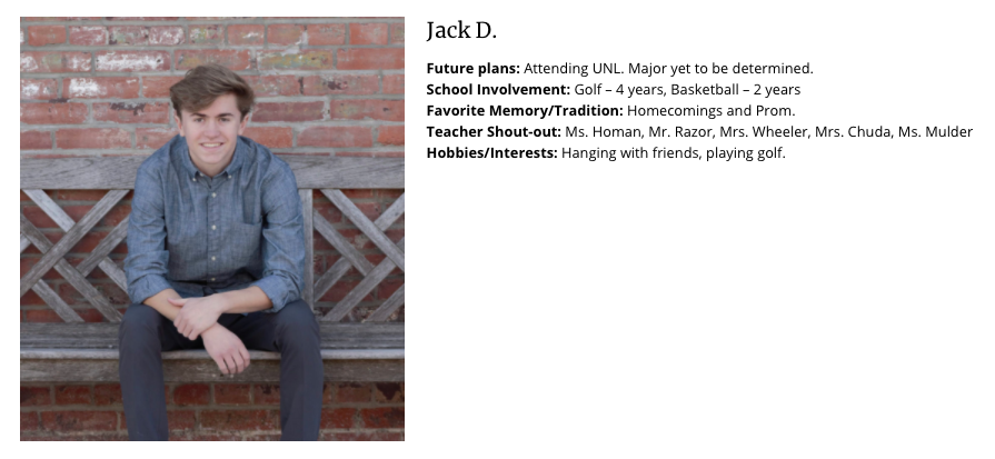 Congratulations, Jack D!
#BurkeBulldogs #WeAreBurke
See more #SeniorSpotlights and post yours at:
burkehighalumni.com/senior-spotlig…

@BurkeMotivation <a href="/Burke_Athletics/">Burke Athletics/Activities</a> <a href="/BURKEGOLF/">BURKEGOLF</a> <a href="/OmahaBurkeHoops/">Omaha Burke Basketball</a>