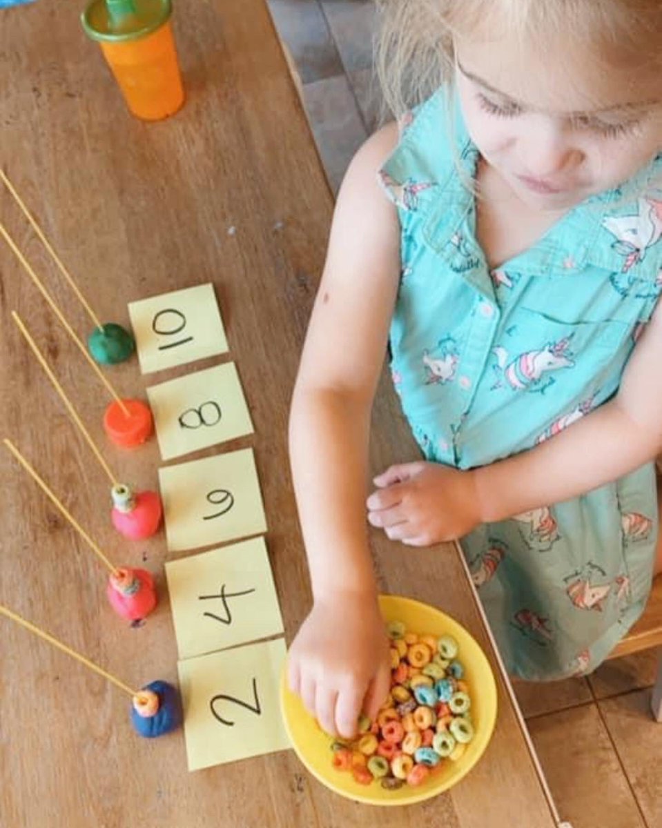 TheNannyLove's tweet photo. 🍭 Fun learning/counting game with play doh, spaghetti noodles, and fruit loops 🍭
We love this fun and educational idea your fellow nanny sister Brianne shared with us  @blackbird_singin 💜 #nannylife #nanny #thenannylove #nannying #nanniesunite https://t.co/utn6Fk3FYz